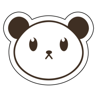 Cute Little Panda Sticker (Brown)